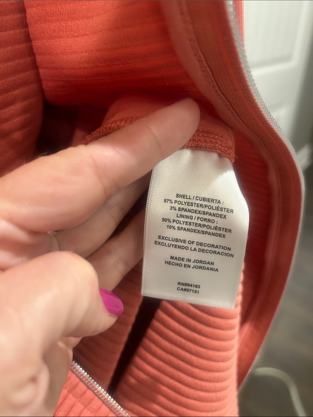 DKNY Woman’s Ribbed Full Zip Hoodie Jacket in Coral Best for a size medium/large - Picture 5 of 10